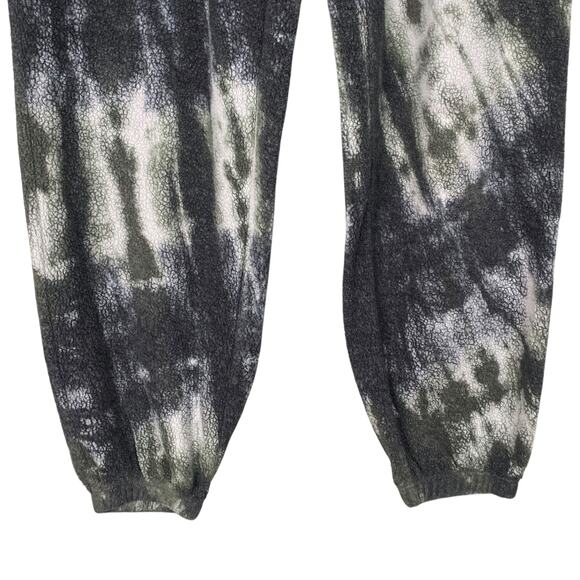 Electric & Rose Green Gray Tie Dye Swirl Textured Fleece Jogger Sweatpants SZ S - Picture 5 of 8